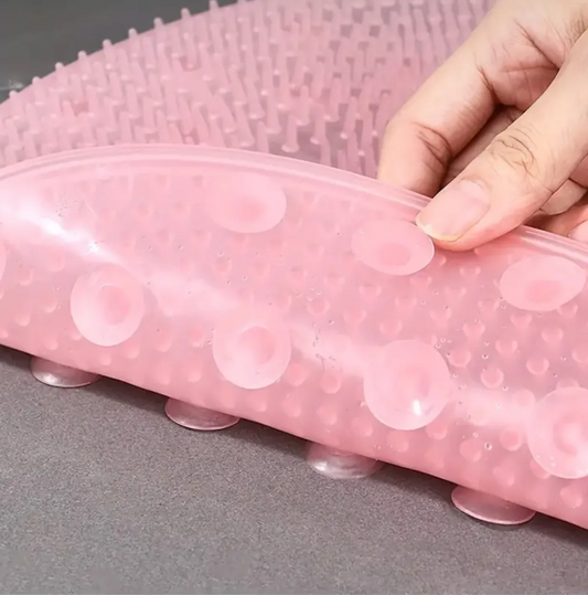 2 Adet Vantuzlu Silikon Banyo Ayak-Vücut Fırçası Masaj-Sırt Kesesi Yıkama Lifi