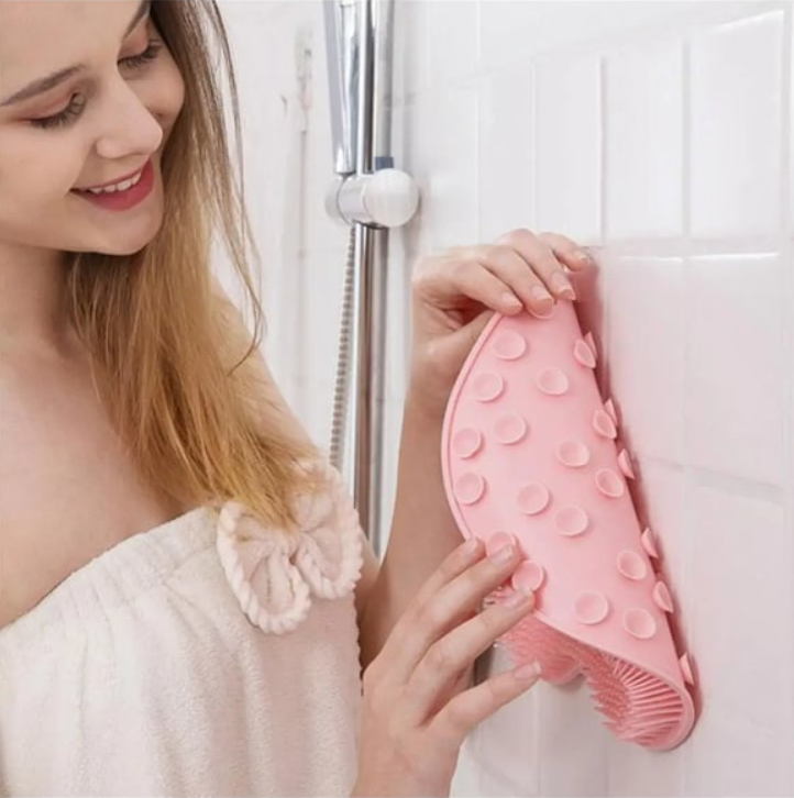Vantuzlu Silikon Banyo Ayak-Vücut Fırçası Masaj-Sırt Kesesi Yıkama Lifi