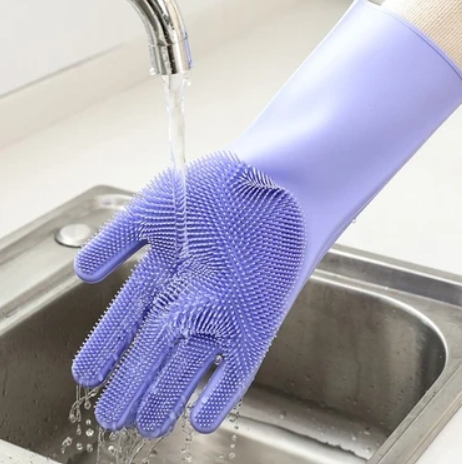 Silikon Sihirli Eldiven, Çok Amaçlı Banyo Tuvalet Mutfak Bulaşık Temizleme Araç Yıkama Eldiveni