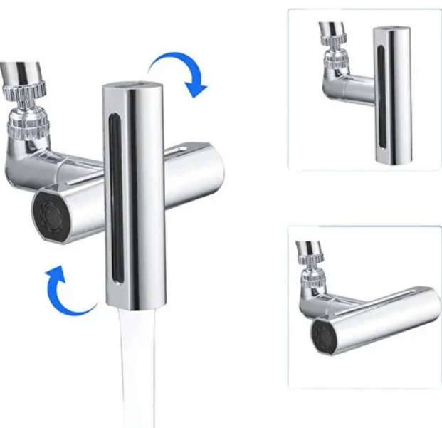 Krom Kaplama Şelale 4 Fonksiyonlu Tasarruflu Musluk Başlığı Lavabo Bataryası