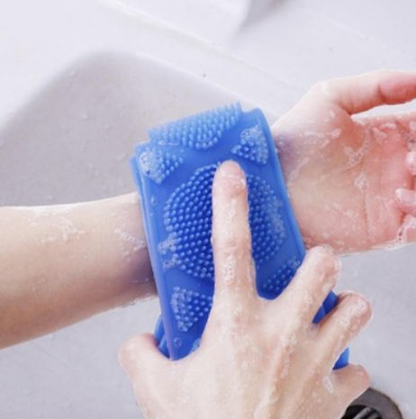 Masaj Etkili Banyo Sırt Kesesi Çift Taraflı Silikon Pratik Banyo Fırçası