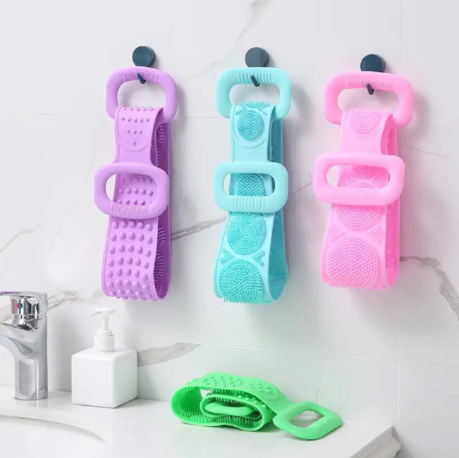 Masaj Etkili Banyo Sırt Kesesi Çift Taraflı Silikon Pratik Banyo Fırçası