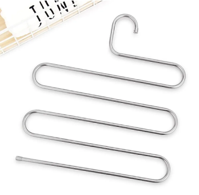 5 Bölmeli Metal Elbise Askısı - Giysi Pantalon Eşarp Fular Kıyafet Gardrop Düzenleyici Organizer