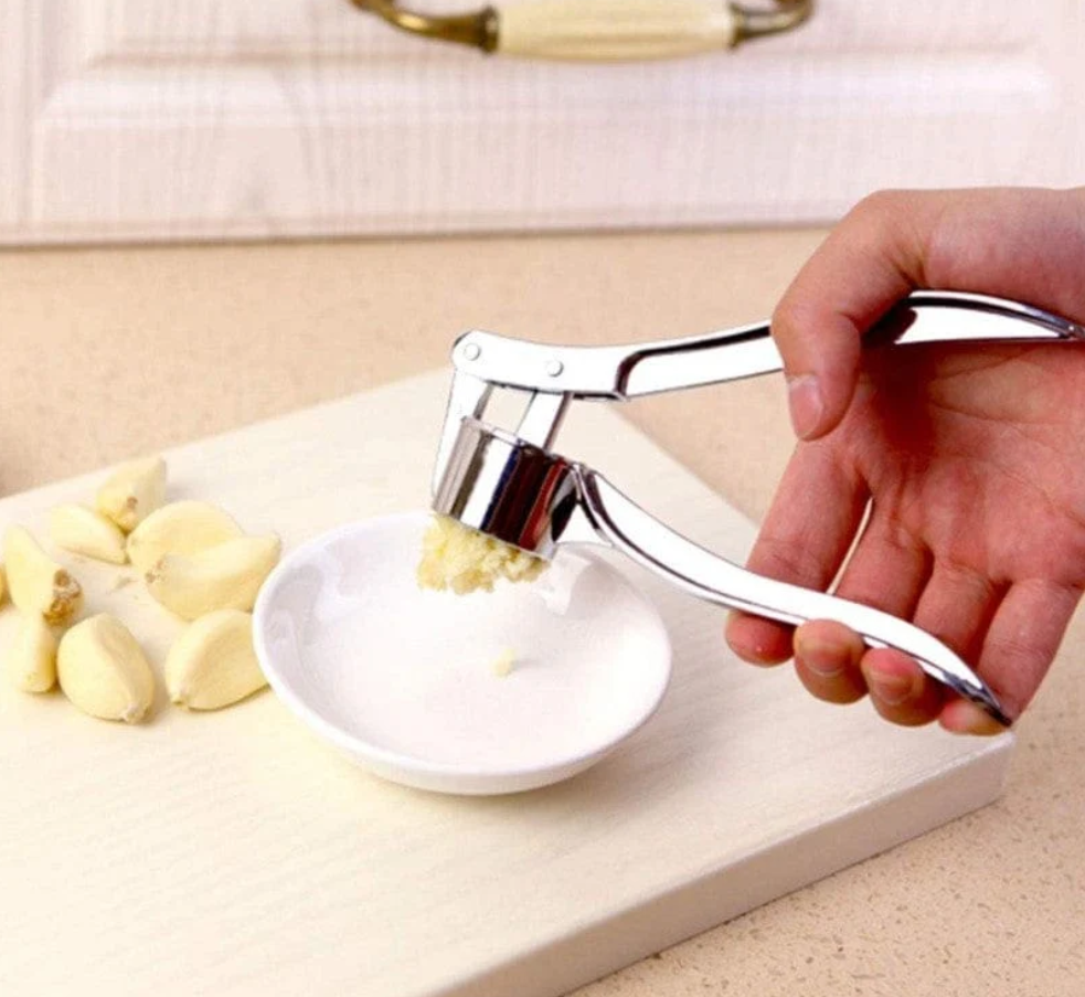 Paslanmaz Çelik Sarımsak Ezici Alet, Pratik Sarımsak Rendesi, Yuvarlak Hazneli Press