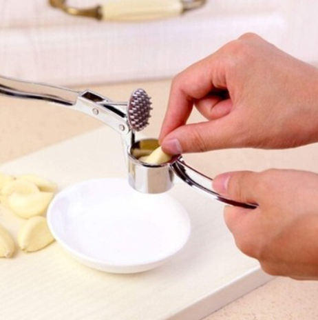 Paslanmaz Çelik Sarımsak Ezici Alet, Pratik Sarımsak Rendesi, Yuvarlak Hazneli Press