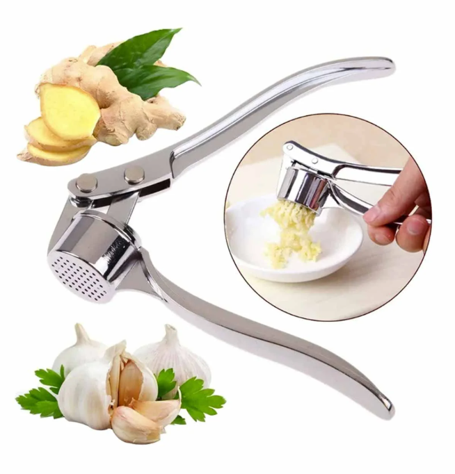 Paslanmaz Çelik Sarımsak Ezici Alet, Pratik Sarımsak Rendesi, Yuvarlak Hazneli Press