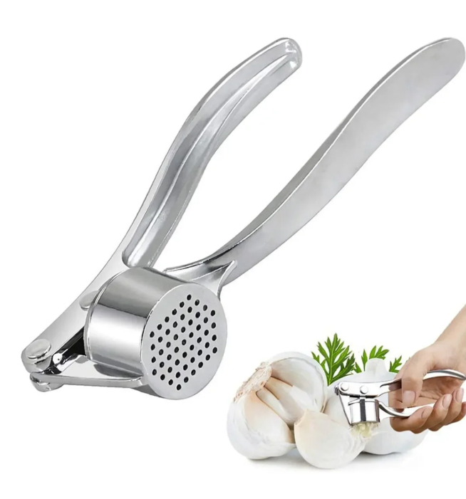 Paslanmaz Çelik Sarımsak Ezici Alet, Pratik Sarımsak Rendesi, Yuvarlak Hazneli Press