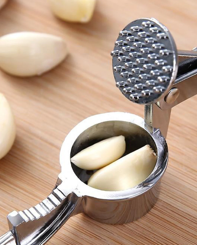 Paslanmaz Çelik Sarımsak Ezici Alet, Pratik Sarımsak Rendesi, Yuvarlak Hazneli Press