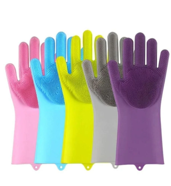 Silikon Sihirli Eldiven, Çok Amaçlı Banyo Tuvalet Mutfak Bulaşık Temizleme Araç Yıkama Eldiveni