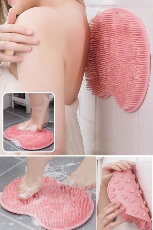 Vantuzlu Silikon Banyo Ayak-Vücut Fırçası Masaj-Sırt Kesesi Yıkama Lifi