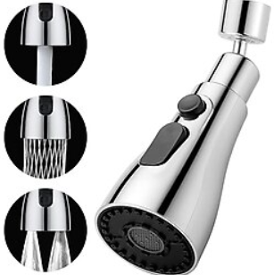 Krom Kaplama 3 Fonksiyonlu Tasarruflu 360 Derece Döner Musluk Lavabo Başlığı Lavabo Bataryası