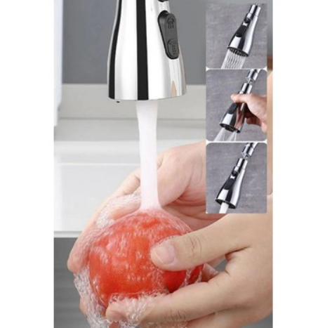 Krom Kaplama 3 Fonksiyonlu Tasarruflu 360 Derece Döner Musluk Lavabo Başlığı Lavabo Bataryası