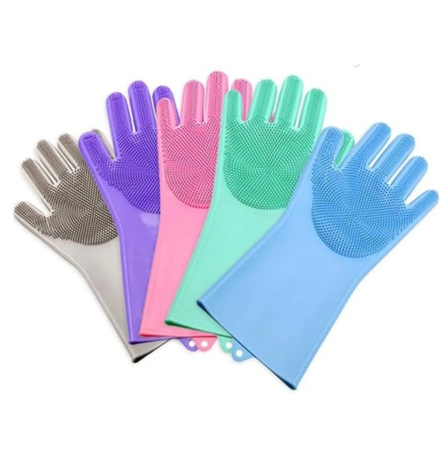 Silikon Sihirli Eldiven, Çok Amaçlı Banyo Tuvalet Mutfak Bulaşık Temizleme Araç Yıkama Eldiveni