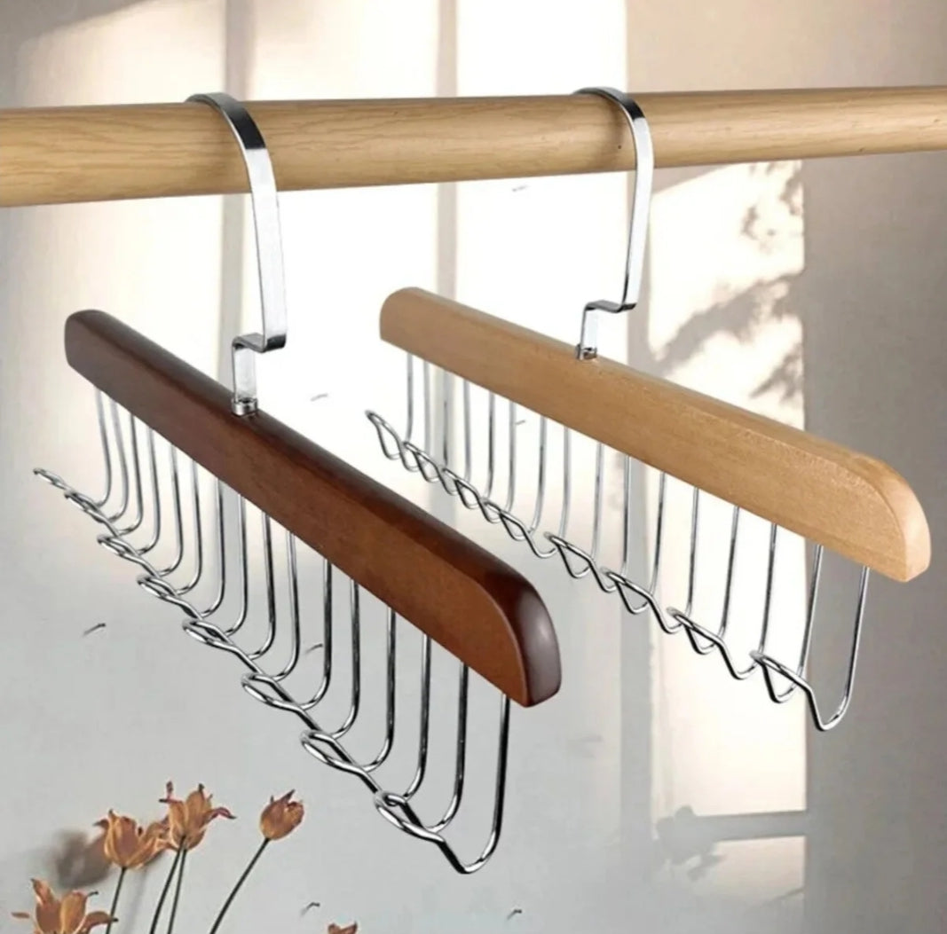 Ahşap 8 Kancalı Elbise Kravat Eşarp Kemer Çanta Sütyen Askılık Çok Amaçlı Askı