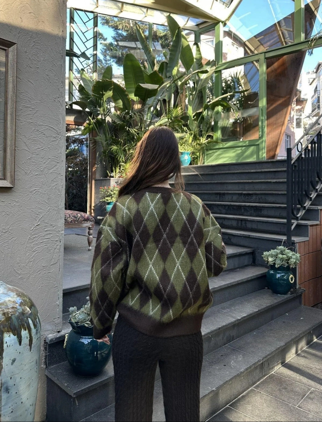 Baklava Desen Kadın Premium Triko Kazak